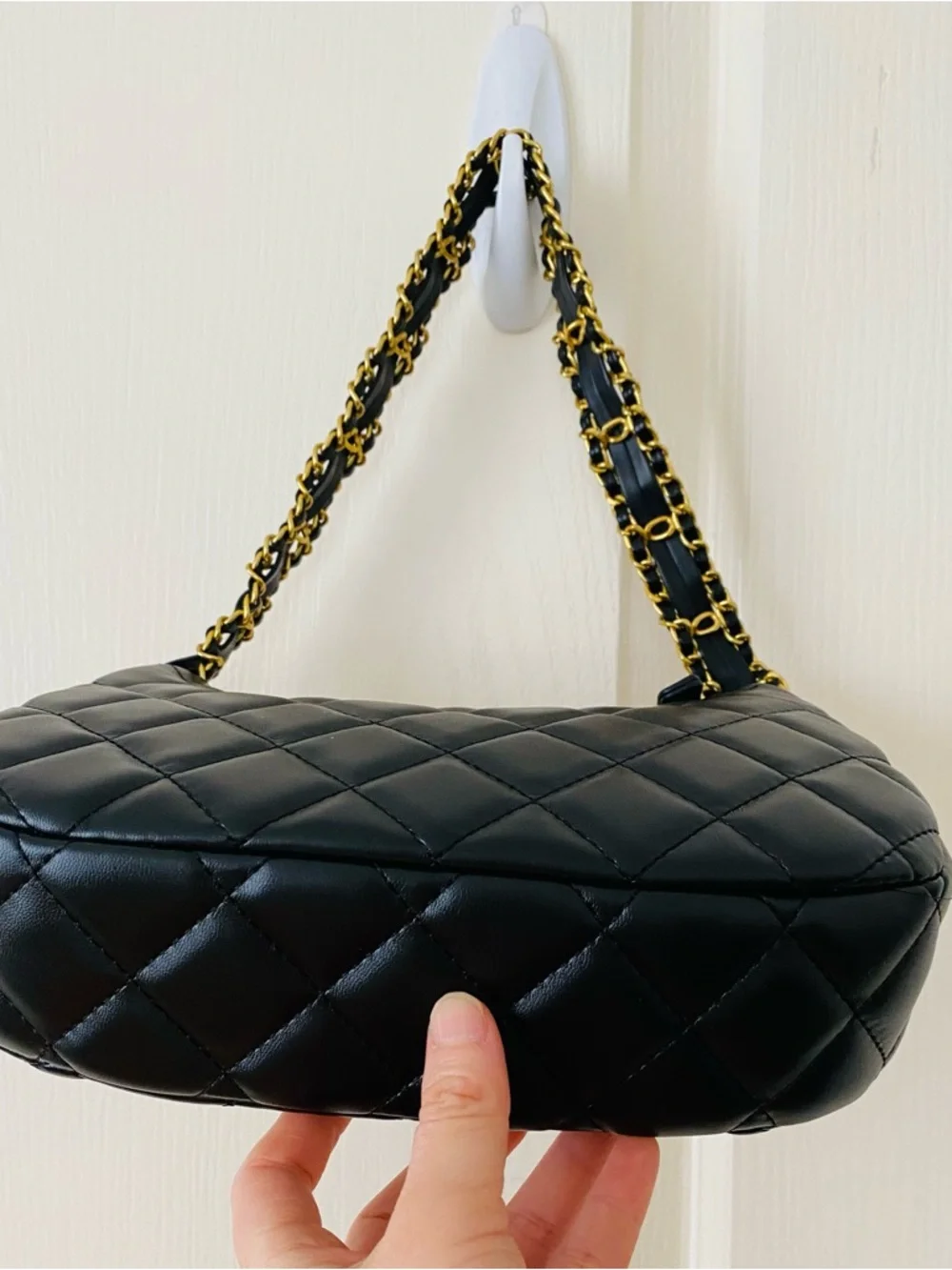 New in Box Chanel Makeup GWP Black Quilted Faux Leather 19 Hobo Shoulder Bag